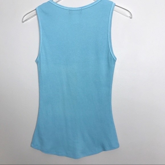 Athleta Turquoise Waffle-weave Snap Front Tank M - Picture 2 of 8